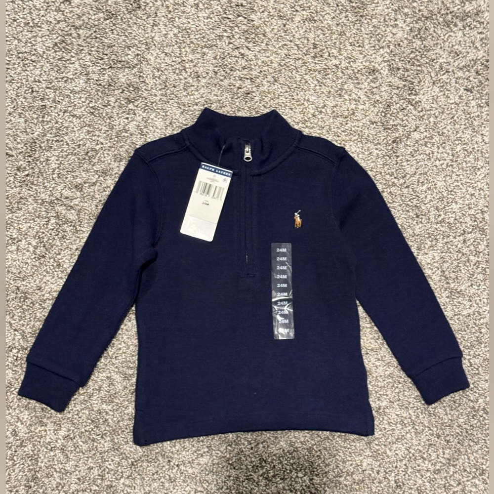 Polo Ralph Lauren Kids Navy Half-Zip Sweater